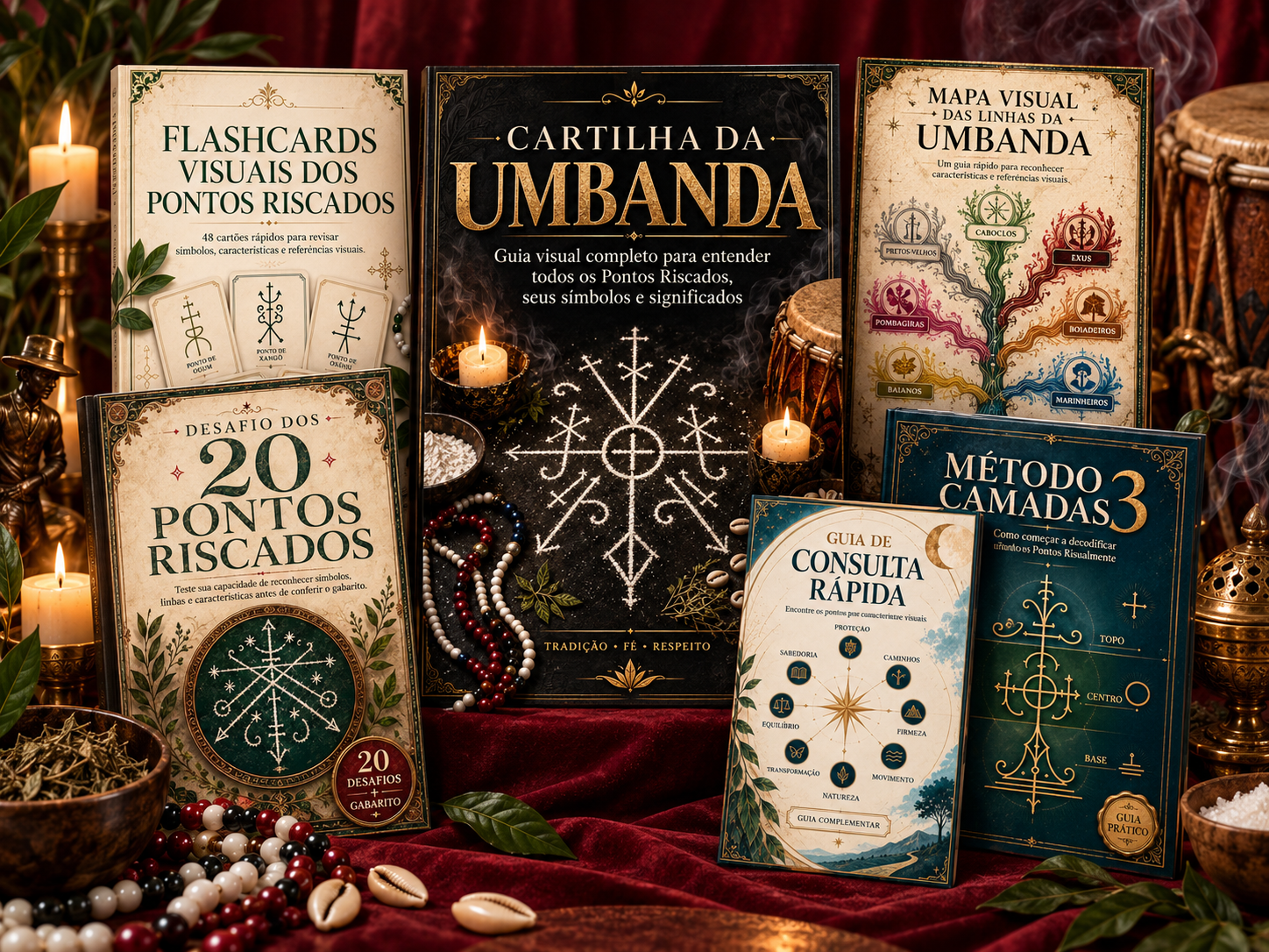 Mockup da Cartilha da Umbanda e Materiais Complementares
